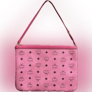 MCM Anya Visetos Pouch Bag Hot Pink NWOT